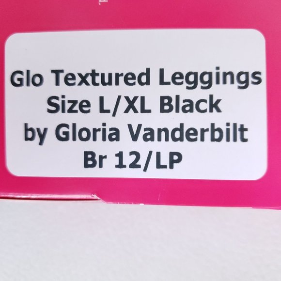 Glo Textured Leggings Size L/XL Black by Gloria Vanderbilt - Picture 6 of 6